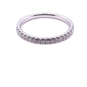 14K Solid White Gold Diamond Wedding Band (0.18 CTW)